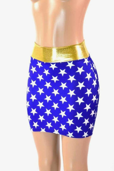 Contemporary Blue Skirt With White Stars