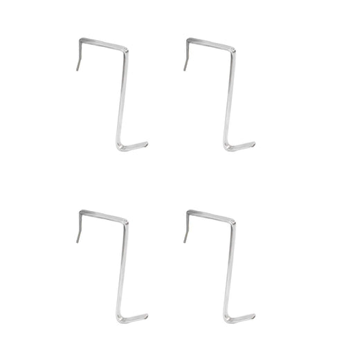 4 Packs Over The Door Hooks, Cubicle Hooks for Hanging, Stainless Steel Heavy Duty Door Hooks for Clothes, Towels, Purse Hanger Hooks for Bathroom, Closet Back of Door Hooks (Sliver)