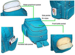 Get crest design waterproof diaper bag backpack travel backpack organizer nappy bags for baby care with changing pad stroller straps and insulated pockets sgs certified safe product deep sky blue