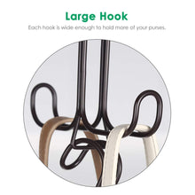 Load image into Gallery viewer, The best tomcare metal purse organizer stackable purse hanger handbag organizer sturdy bag organizer purse holder rack hanging closet organizer for purses handbags backpacks bags totes 6 pack bronze