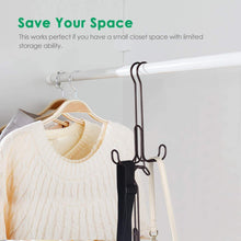 Load image into Gallery viewer, Shop here tomcare metal purse organizer stackable purse hanger handbag organizer sturdy bag organizer purse holder rack hanging closet organizer for purses handbags backpacks bags totes 6 pack bronze