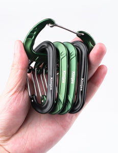 Discover the kimjee 12kn wire gate carabiners d shape aircraft grade aluminum clip for keychain hammocks camping hiking backpack dog leash green black 5