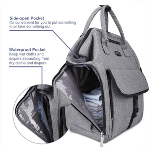 Buy now gyssien diaper bag multi function waterproof travel backpack nappy bags for baby care large capacity stylish and durable gray