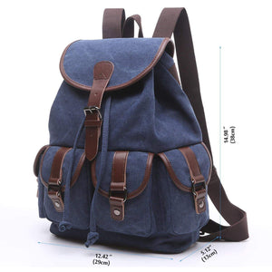 Order now women canvas backpack retro travel rucksack leather school backpack for grils hiking daypacks jeans bag casual satchel bookbag
