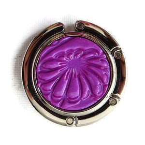 Purse Hanger with Purple Flower